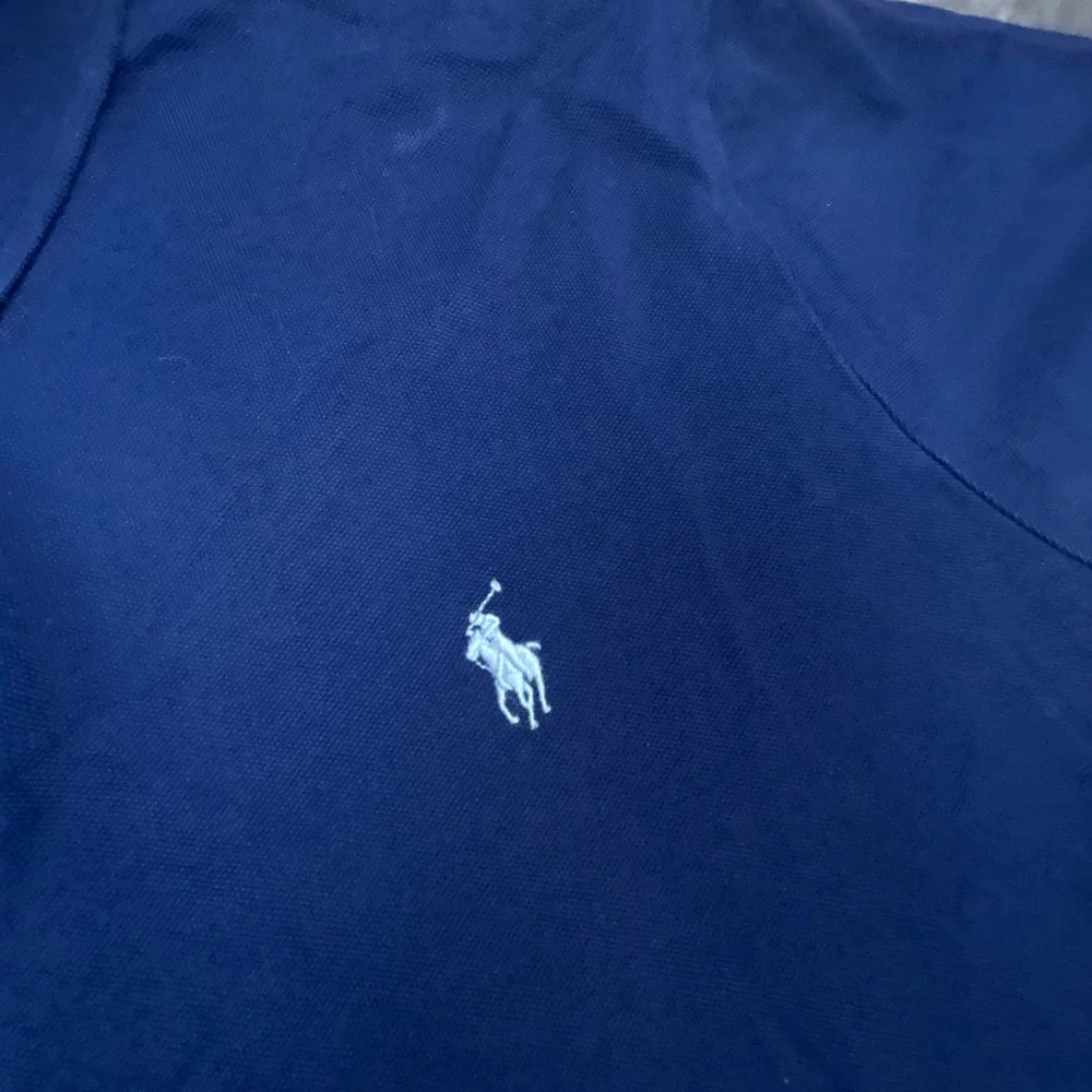 Polo Ralph Lauren Mens Large Navy Blue Custom Slim Fit Stretch Mesh Polo Shirt